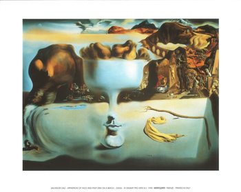 Apparition of Face and Fruit Dish on a Beach, 1938 poster| art print
