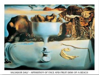 Apparition of Face and Fruit Dish on a Beach, 1938 poster| art print