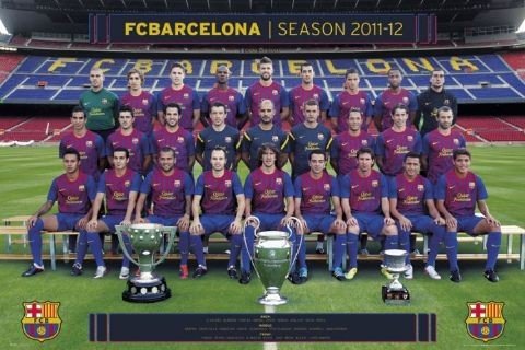 Poster Barcelona Team foto 11/12 Wall Art 3+1 FREE Europosters