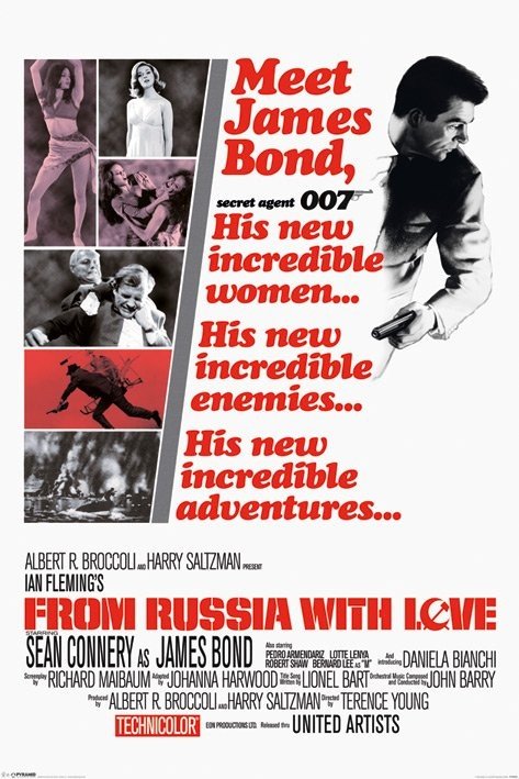 Poster JAMES BOND 007- from russia with love | Wall Art | 3+1 FREE