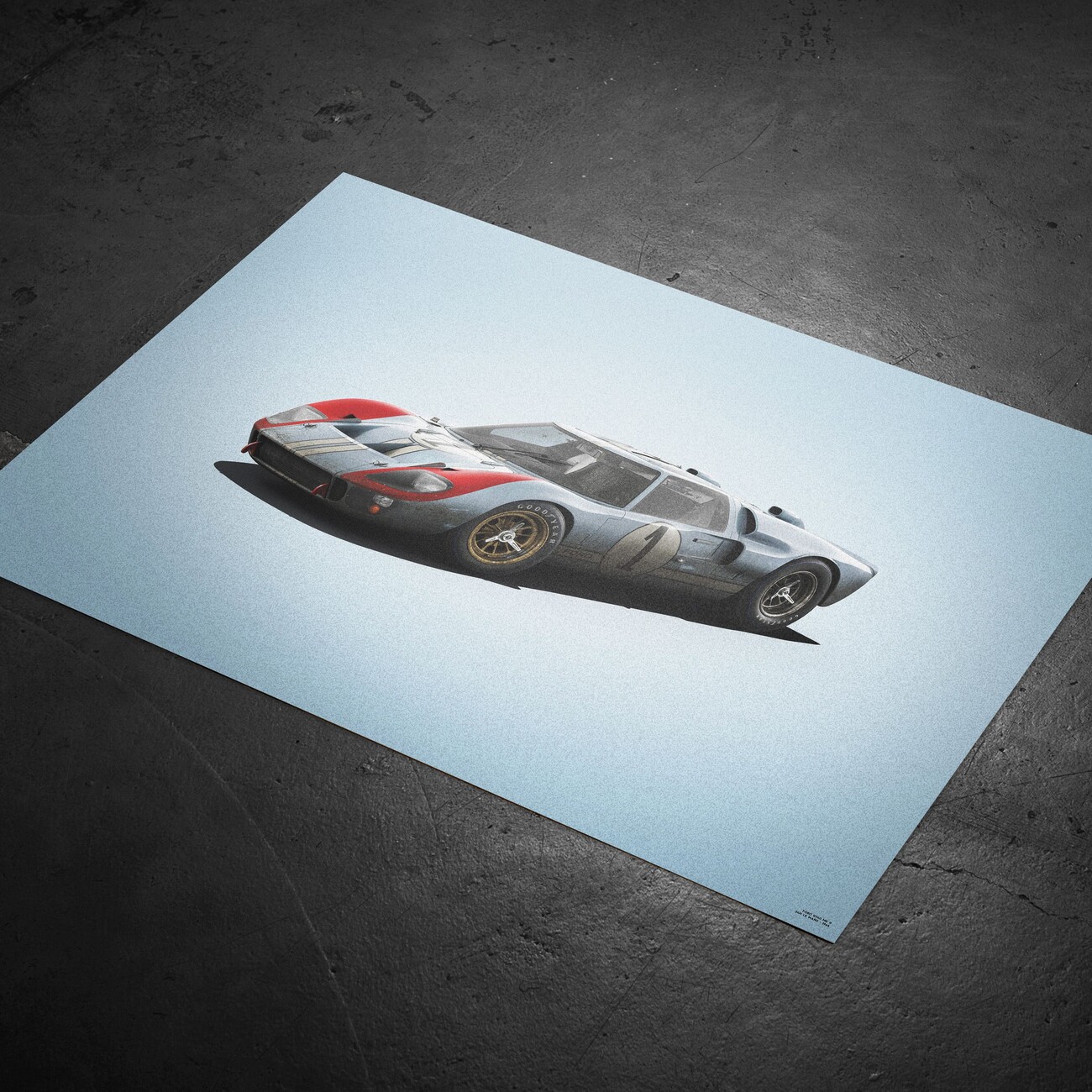 Art Print Ford GT40 - Blue - 24h Le Mans - 1966 | Posters, Wall Art ...