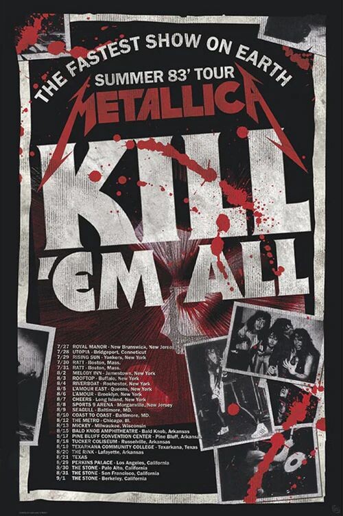 Poster Metallica - Kill'Em All 83 Tour | Wall Art | 3+1 FREE