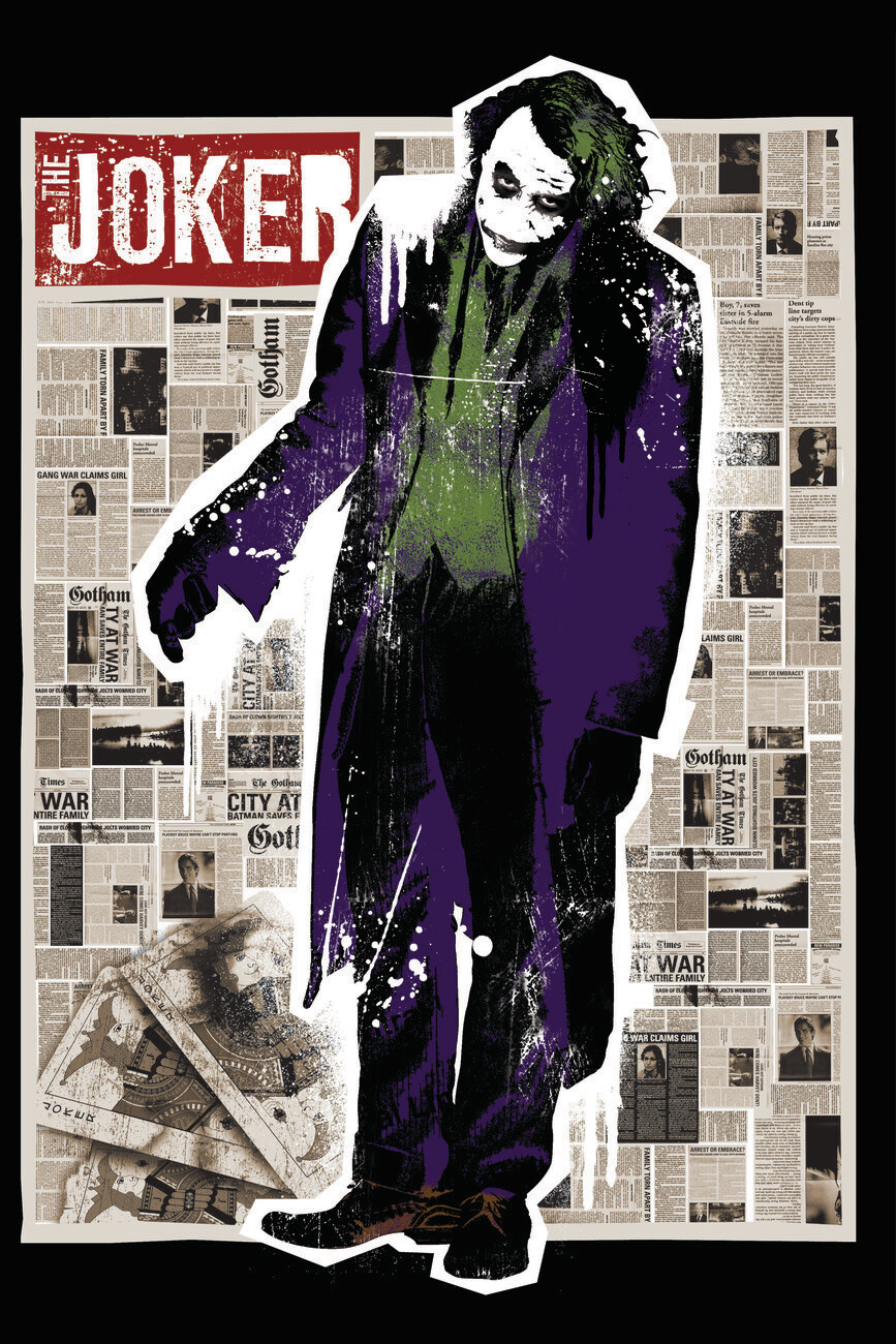 Poster The Dark Knight Trilogy - Joker | Wall Art | 3+1 FREE | Europosters, image size:867x1300
