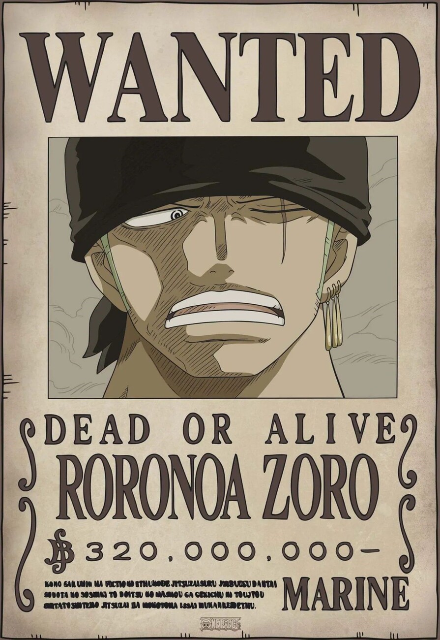 One Piece - Wanted Zoro Плакат, Постер | Продано на Europosters