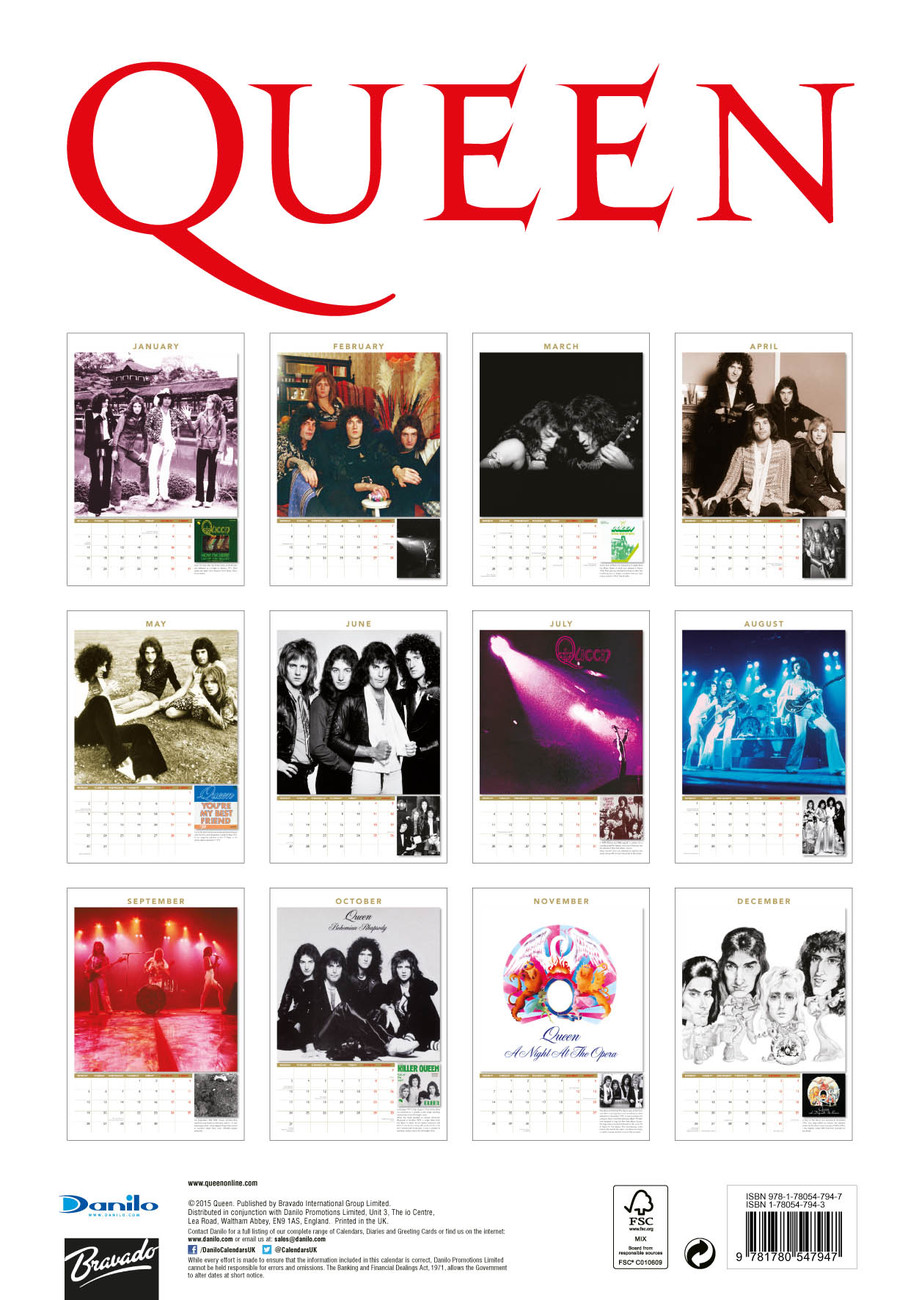 Queen - Calendars 2018 on EuroPosters