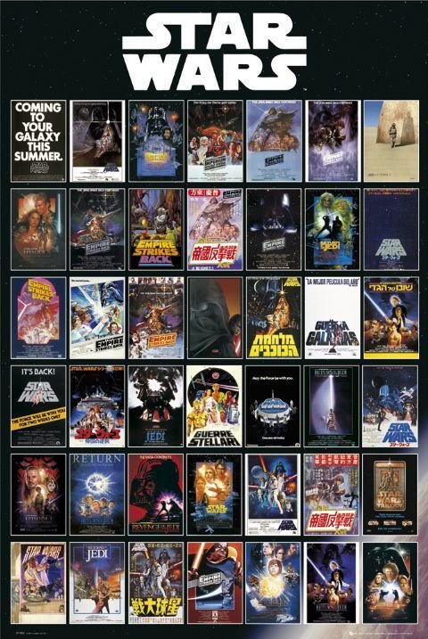 Poster STAR WARS movie posters Wall Art 3+1 FREE Europosters - Main Image