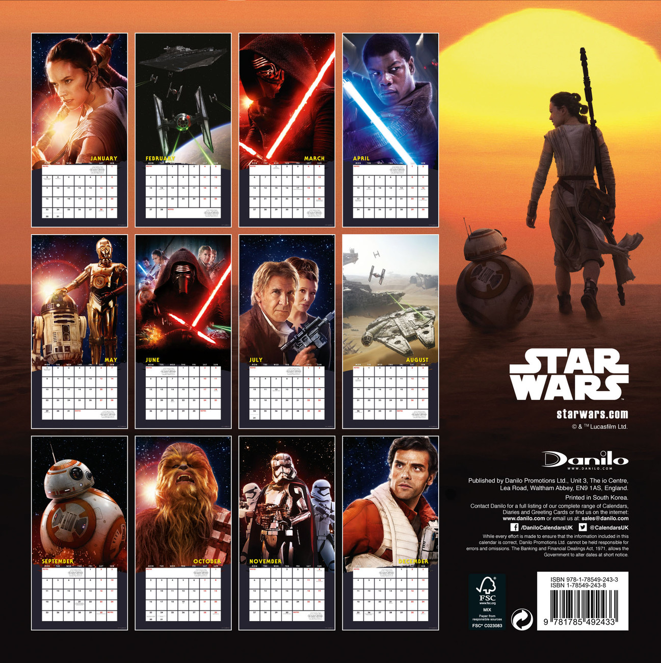 Star Wars Episode 7 Calendars 2018 on