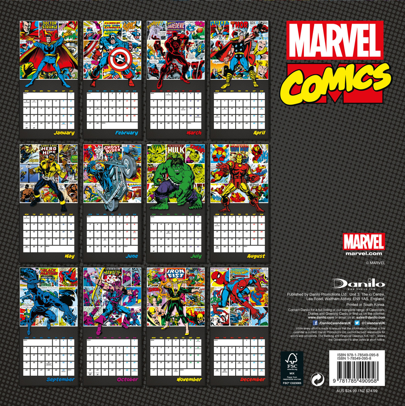 Marvel comics Calendars 2018 on EuroPosters