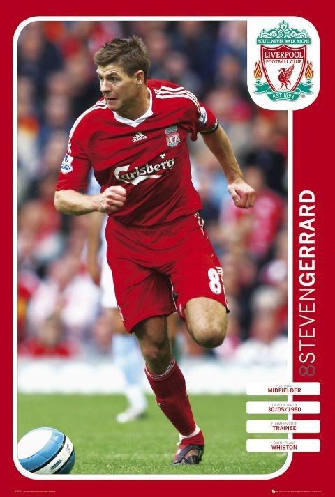 Poster Liverpool - gerrard 08 09 | Wall Art | 3+1 FREE | Europosters