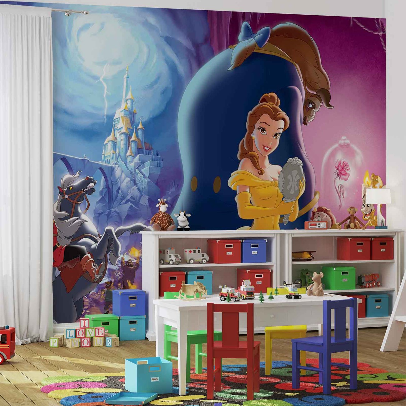 Disney Princesses Belle Beauty Beast Wall Paper Mural | Buy at EuroPosters