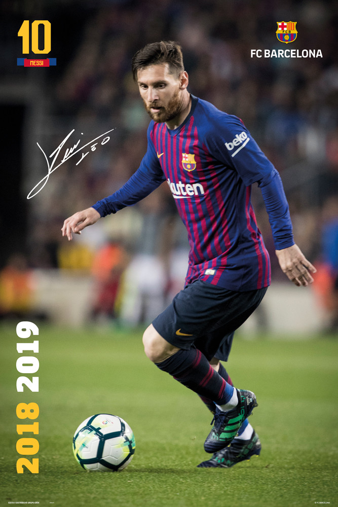 Poster FC Barcelona Messi 2018-2019 Wall Art 3+1 FREE