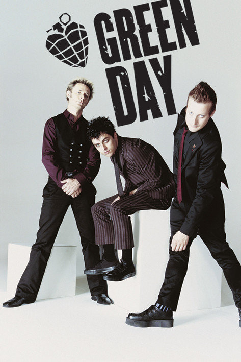 Poster Green Day - white | Wall Art | 3+1 FREE | Europosters