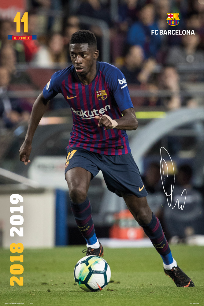 Poster FC Barcelona 2018/2019 Dembele Wall Art 3+1 FREE