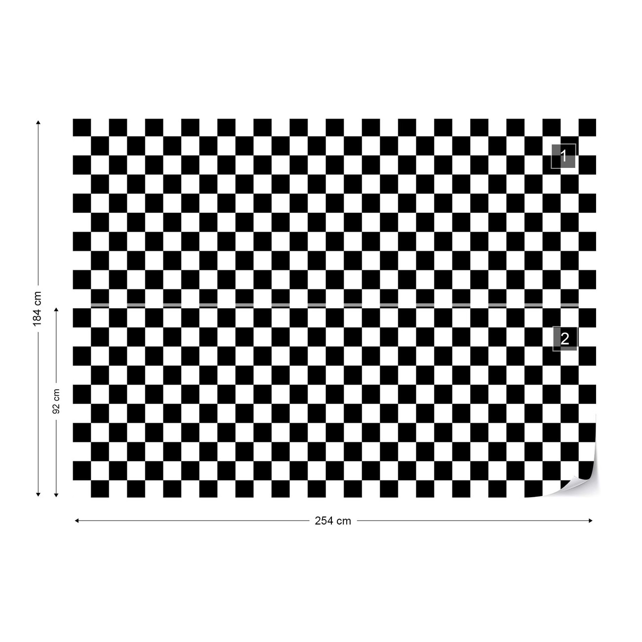 Black And White Checkered Pattern Wall Mural | Buy online at Europosters