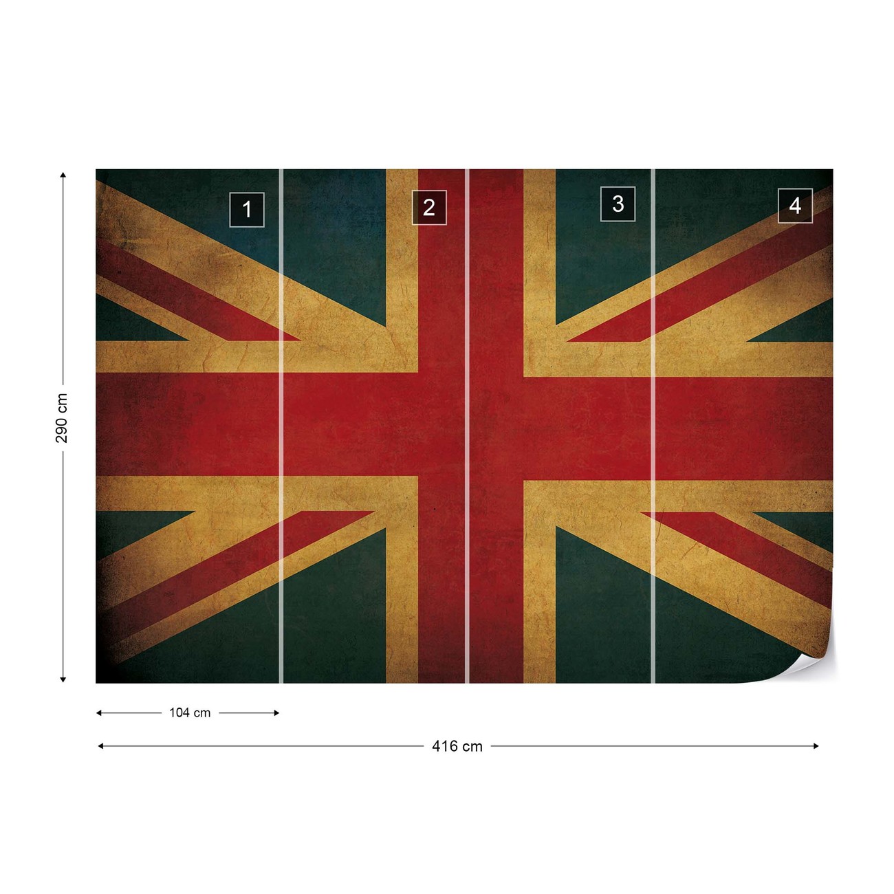 Vintage Flag Uk Union Jack Wall Mural | Buy online at Europosters