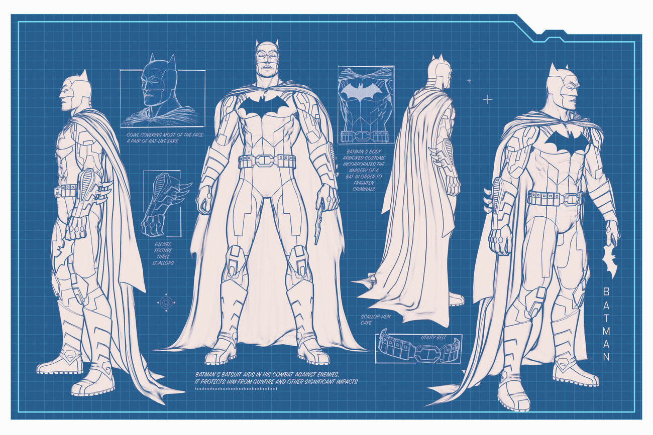 Wall Art Print Batman - Batsuit blueprint | Gifts & Merchandise |  Europosters