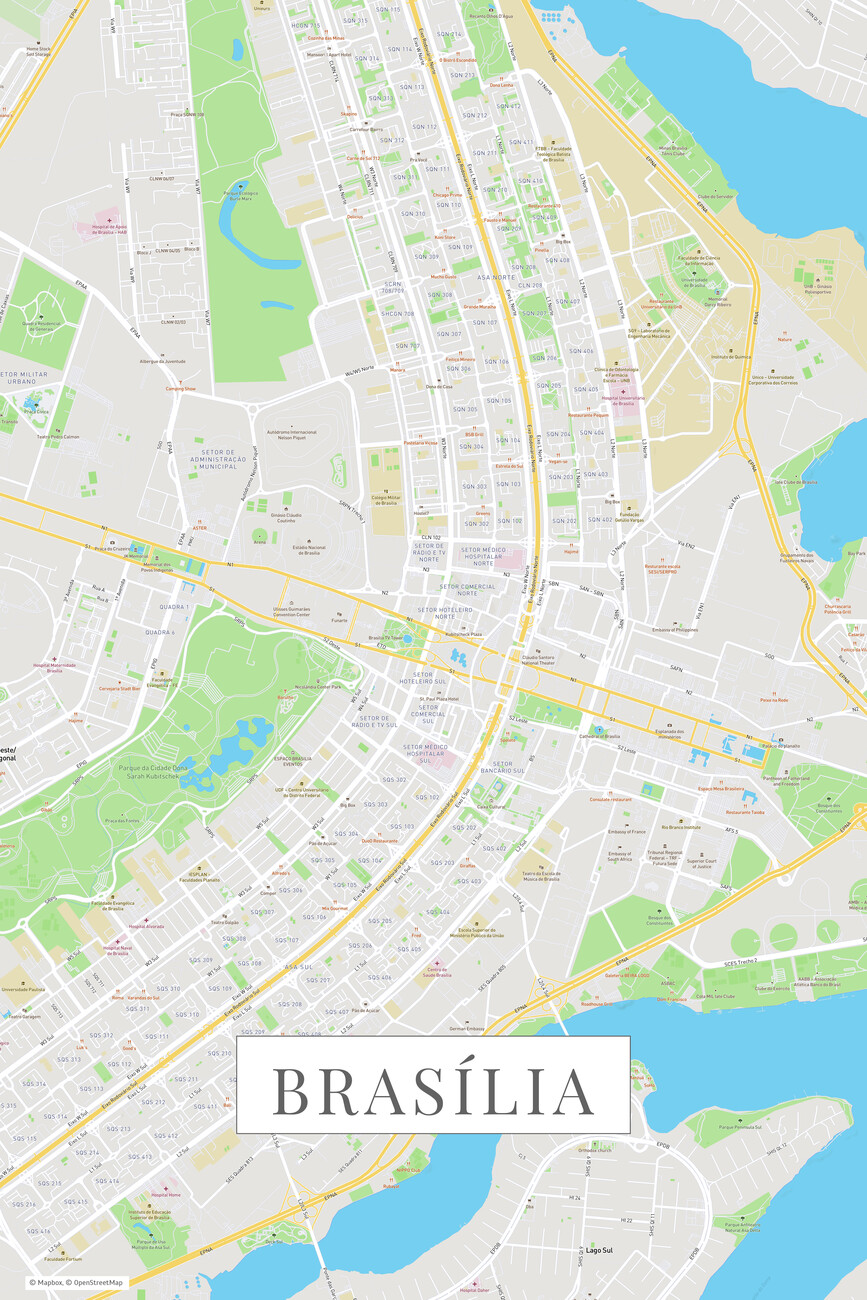 Kartta Brasilia color ǀ Kaikki kaupunkikartat ja maailmankartat seinälle