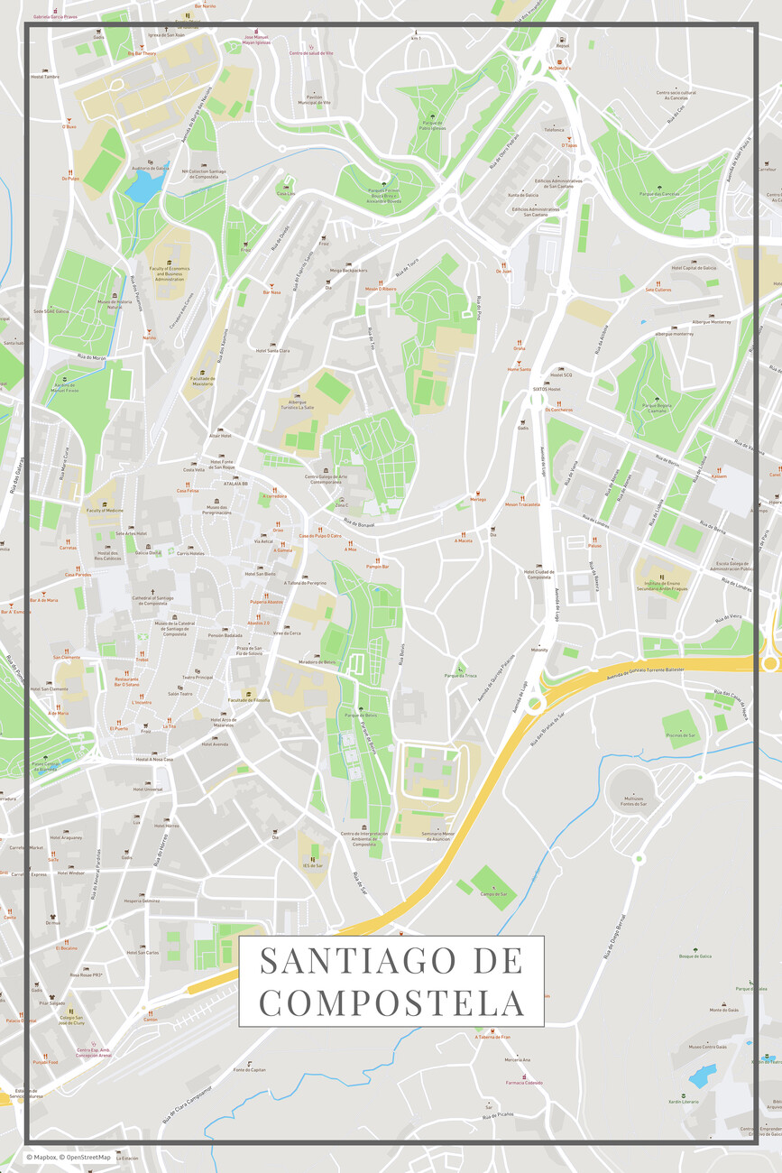 De compostela map santiago Map of