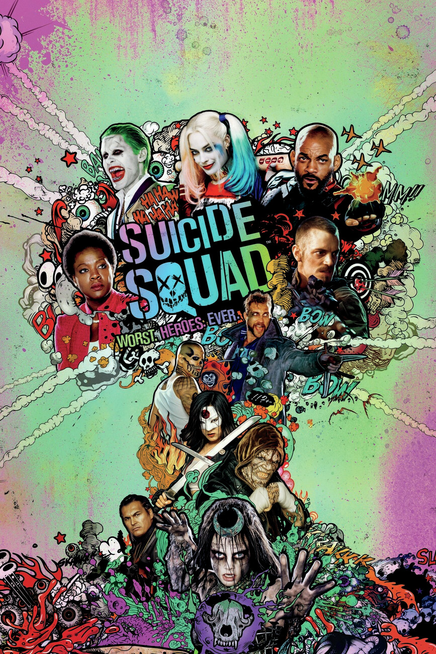 Suicide Squad Poster Movie Greats SINGLE CANVAS WALL ART Picture Print 