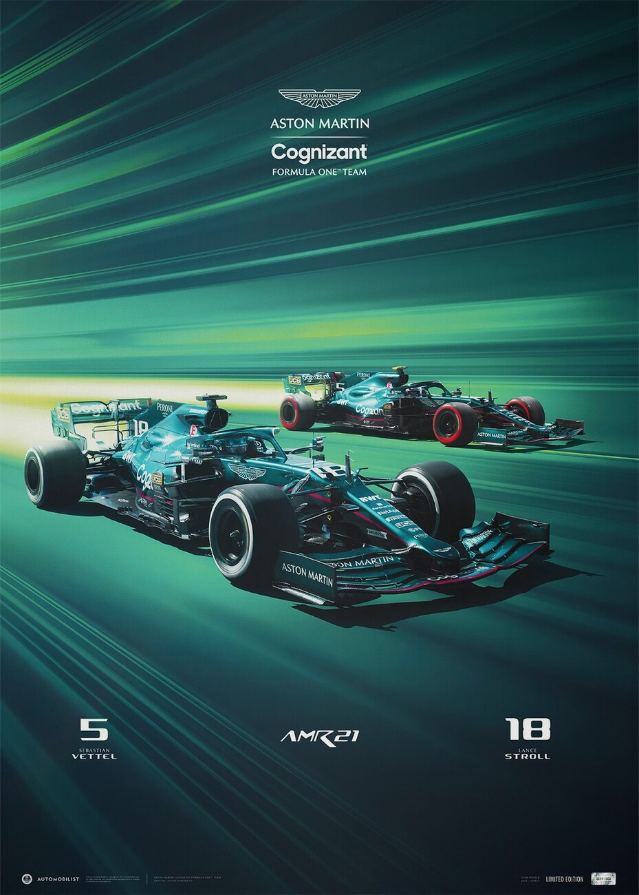 Aston Martin Cognizant Formula One Team - Season 2021 Art Print | Buy ...