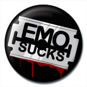 Badge EMO SUCKS - Razor blade