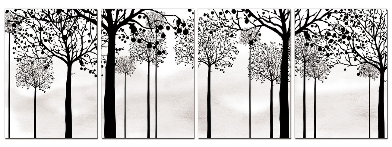 Black silhouettes of trees Mounted Art Print | Buy at EuroPosters