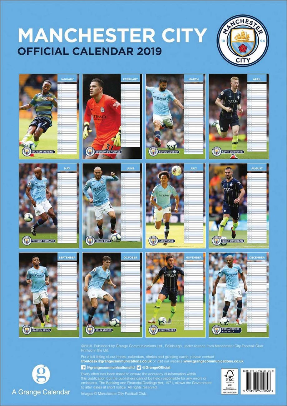 Manchester City Calendars 2021 on UKposters/UKposters