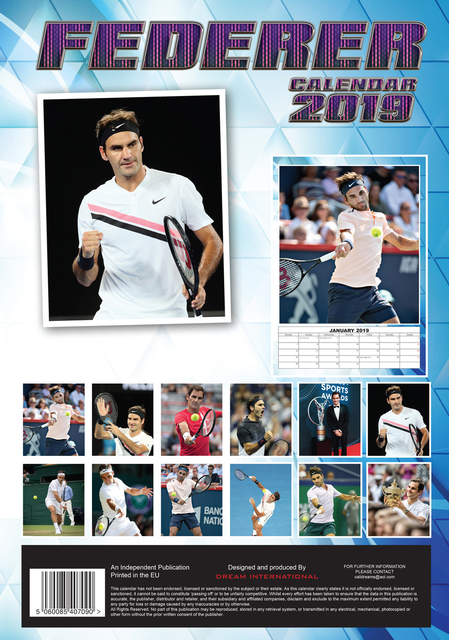 Roger Federer - Calendars 2021 on UKposters/EuroPosters