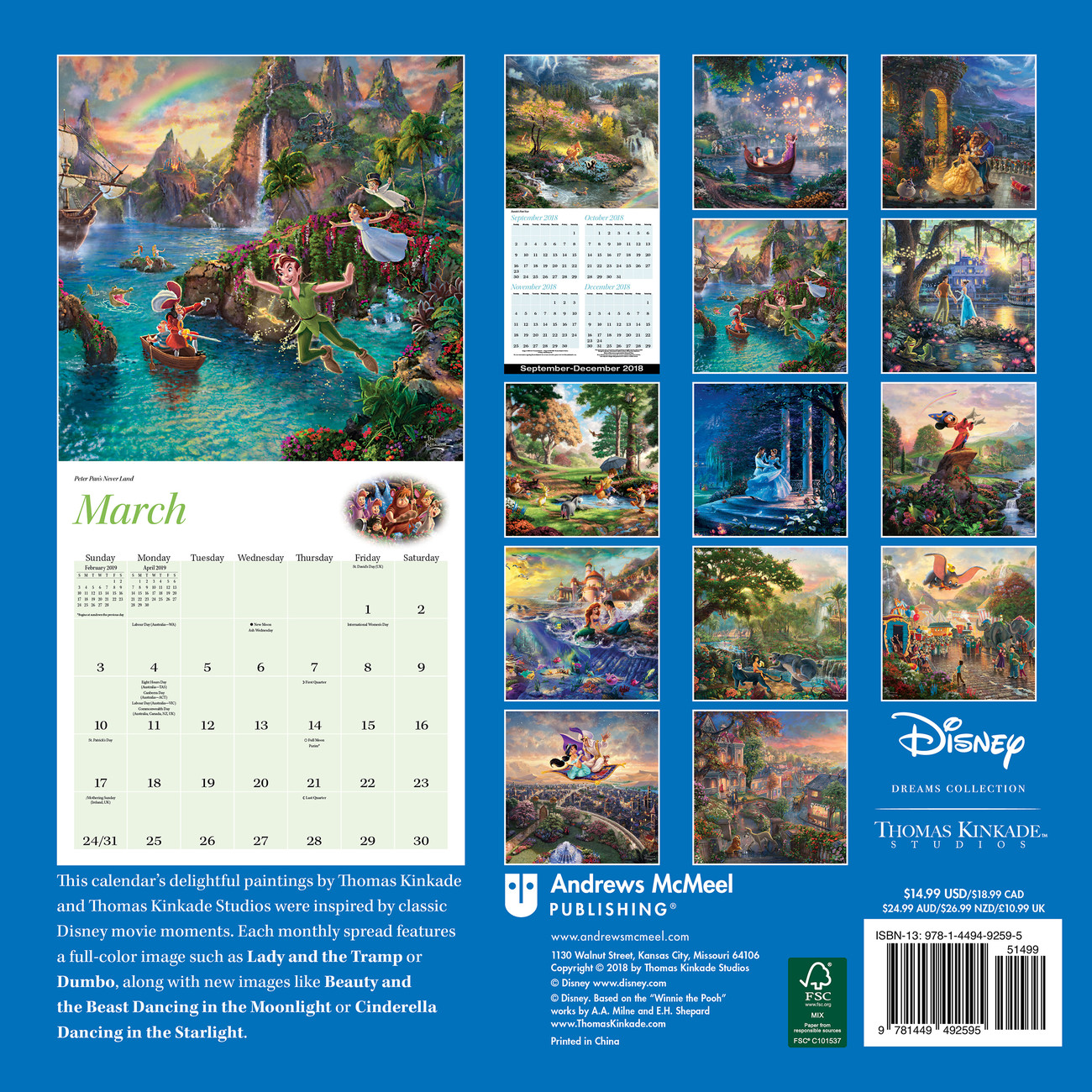 Thomas Kinkade The Disney Dreams Collection Calendars 2021 on