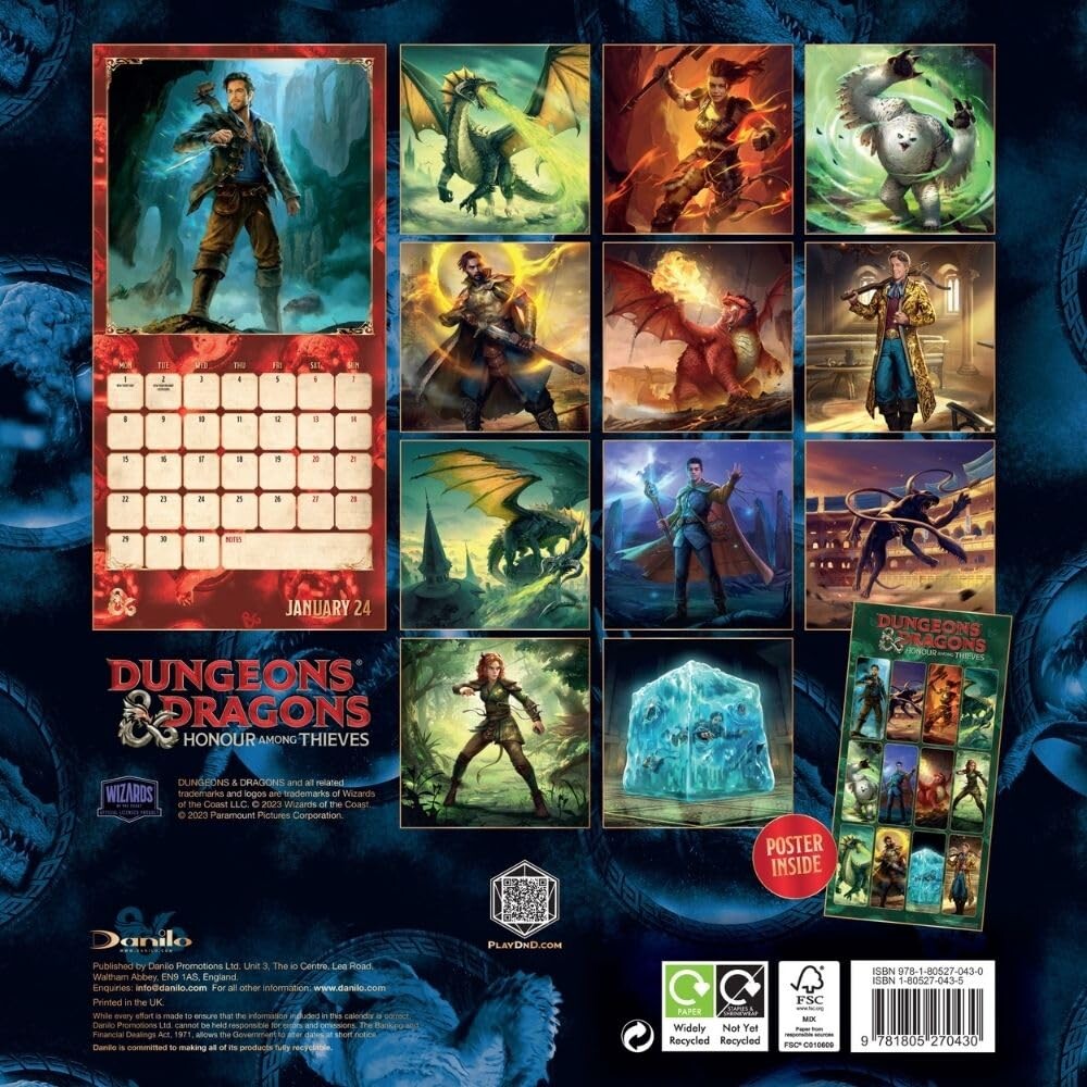 Dungeons & Dragons Calendários de parede 2024 Compre em Europosters