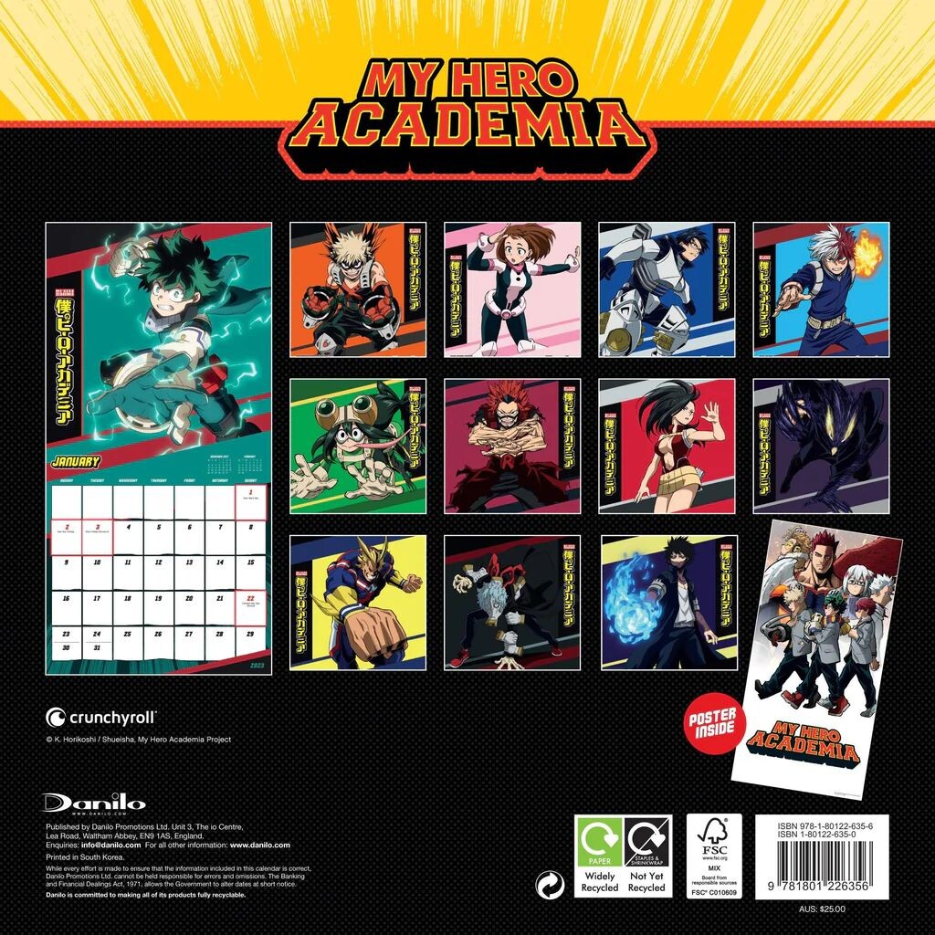 Calendario 2022-Boku no hero academia.