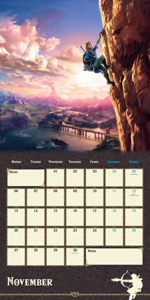 The Legend of Zelda - Calendários de parede 2024