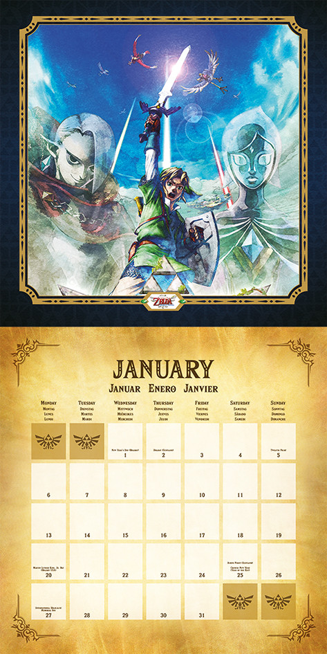 The Legend of Zelda - Calendários de parede 2024