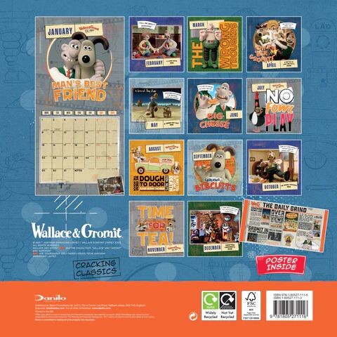 Wallace &amp; Gromit - Calendários de parede 2024 | Compre em Europosters