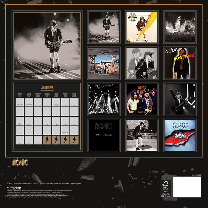 AC/DC - Wall Calendars 2018 | Buy at Europosters