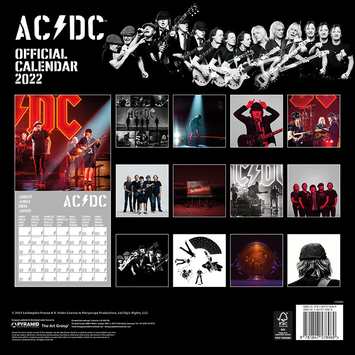 ACDC Wall Calendars 2024 Buy at