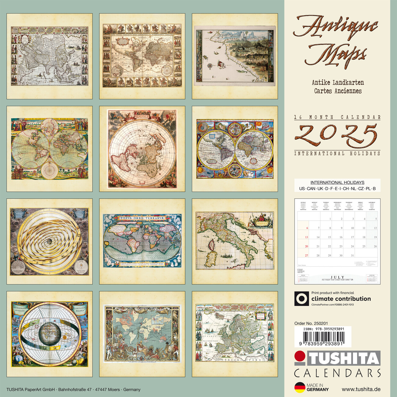 Antique Maps Wall Calendars 2025 Buy at Europosters