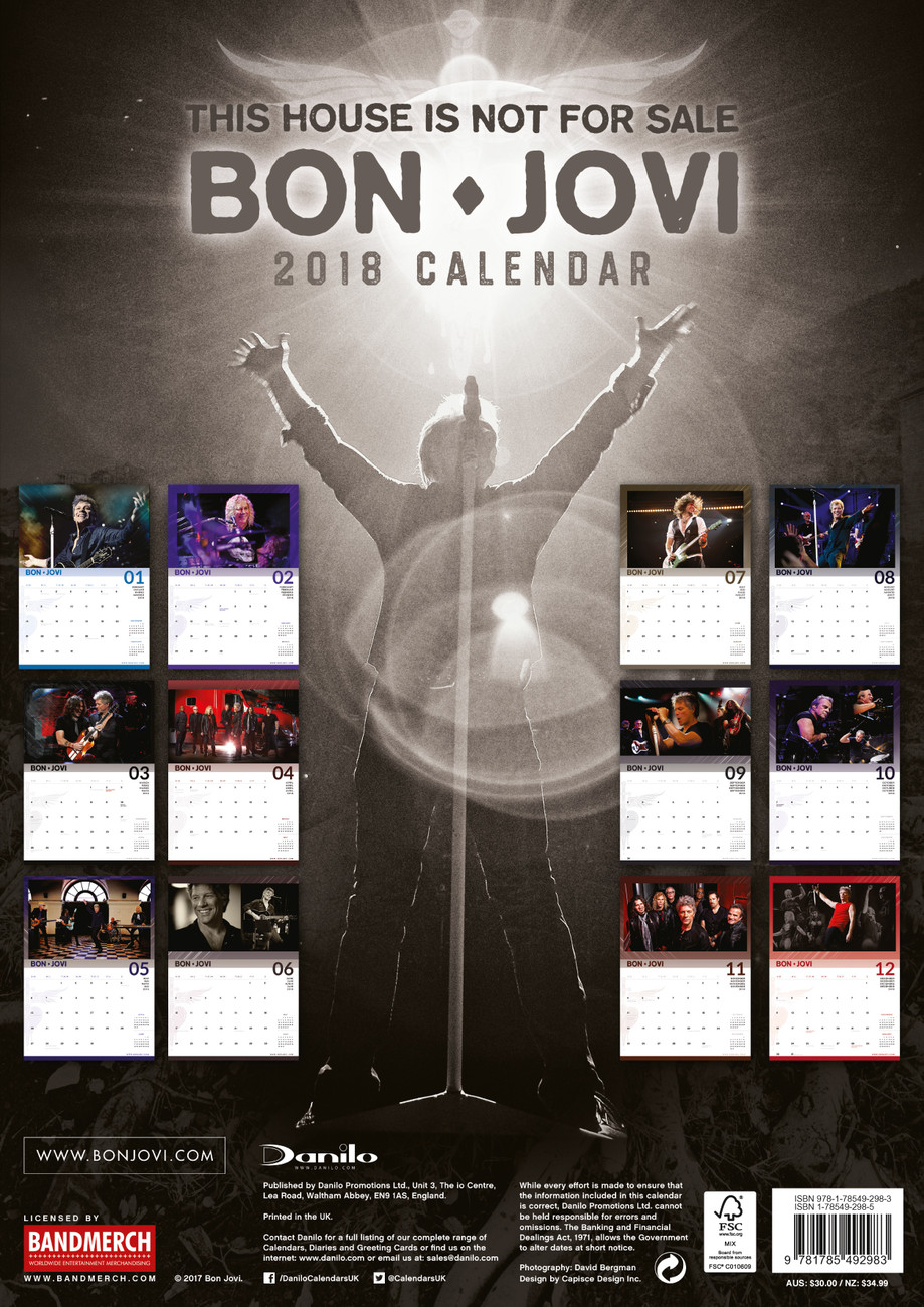 Bon Jovi Wall Calendars 2022 Large selection