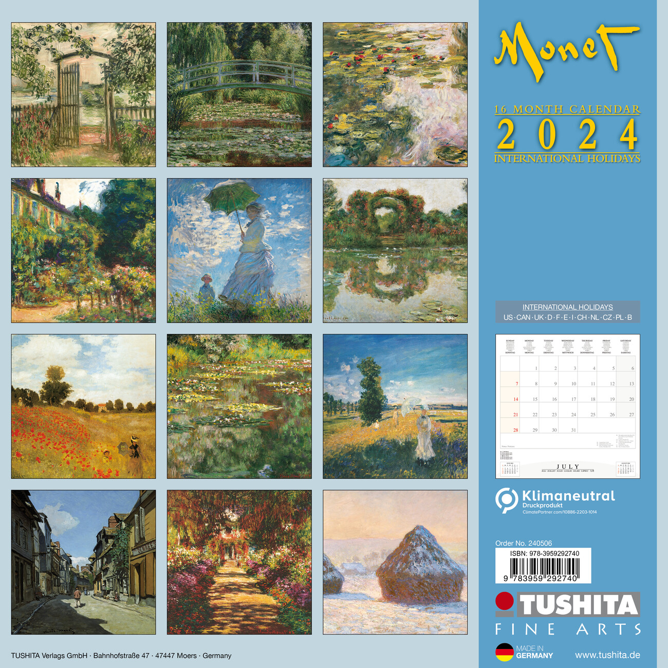 Alla Luna, Monet 2024 Mini Wall Calendar 