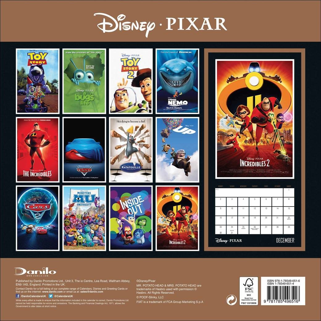 Pixar Wall Calendar 2024 Gretel Darlleen