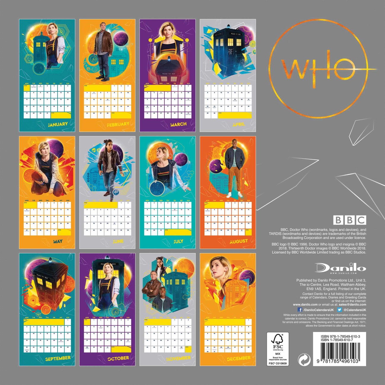 Doctor Who Wall Calendars 2019 Large selection