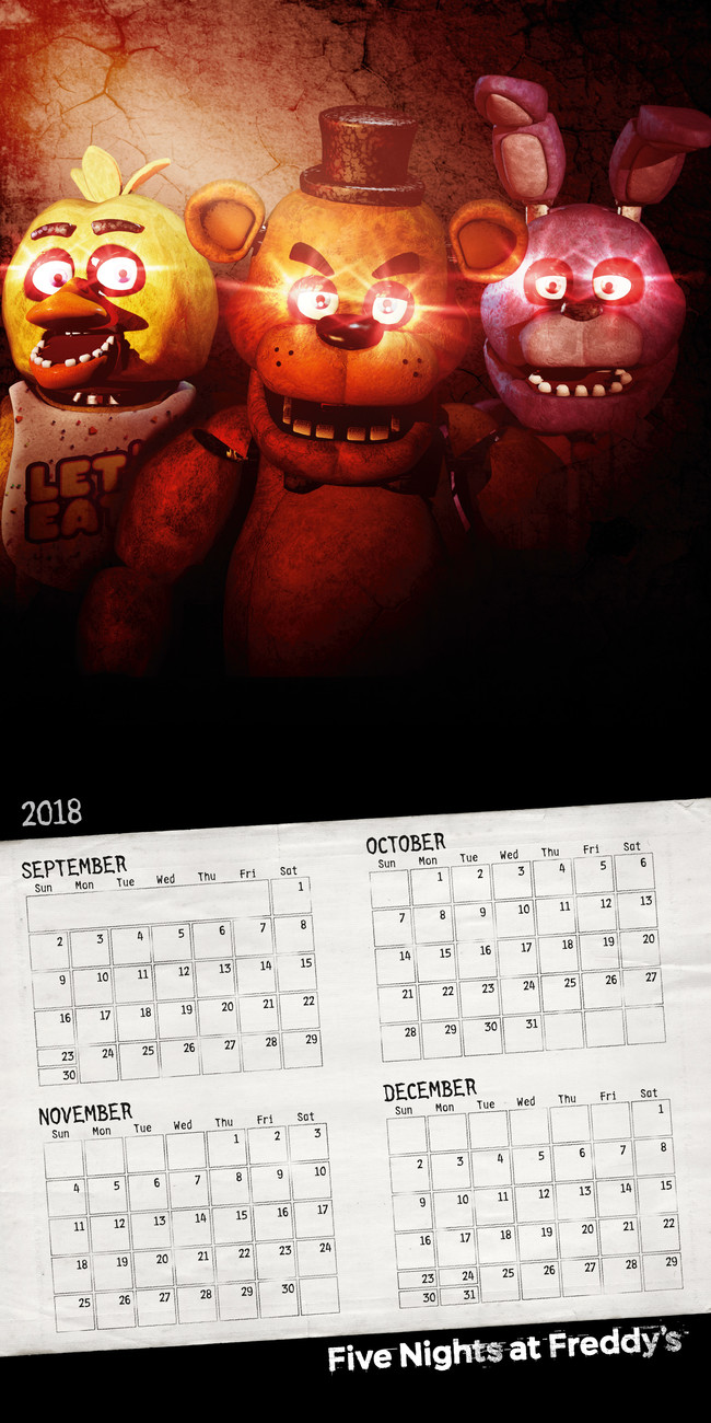 five-nights-at-freddys-wall-calendars-2019-large-selection