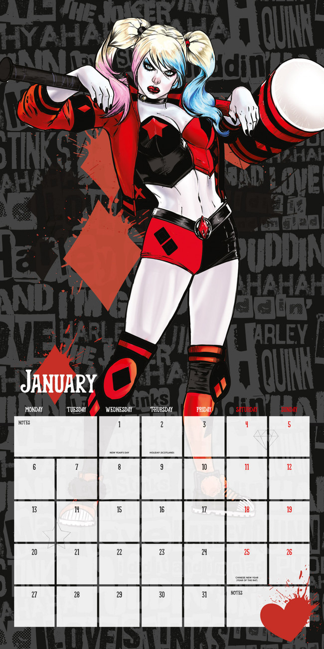Harley Quinn Wall Calendars 2020 Large selection