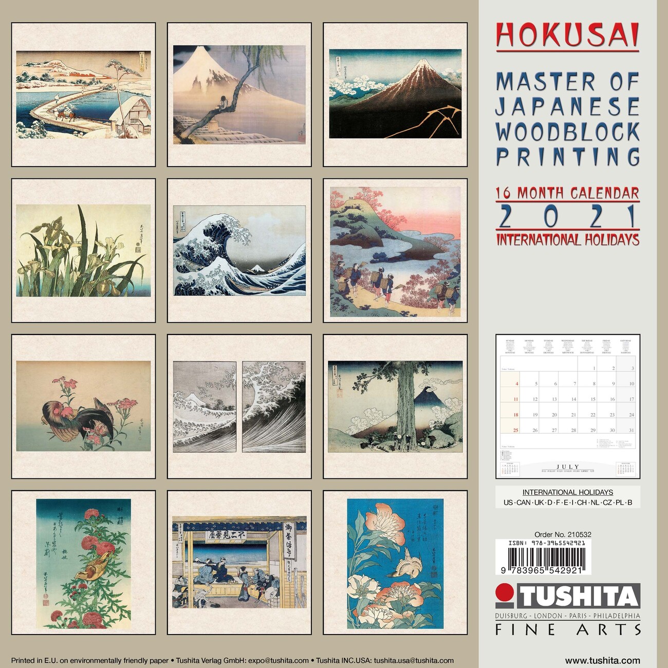 Hokusai Japanese Woodblock Printing Wall Calendars 2021 Buy at