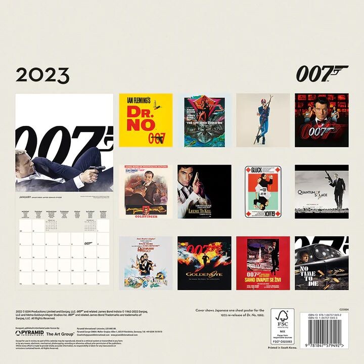 James Bond Wall Calendars 2023 Buy at Europosters