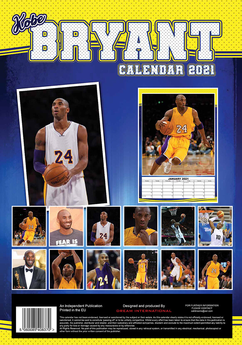 Kobe Bryant Wall Calendars 2021 Large selection
