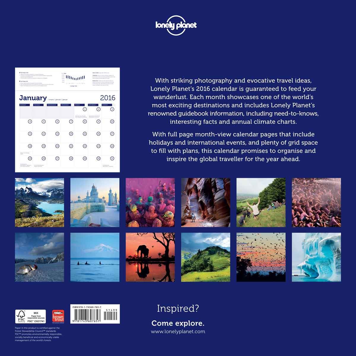 Lonely Planet - Wall Calendars 2016 | Large selection