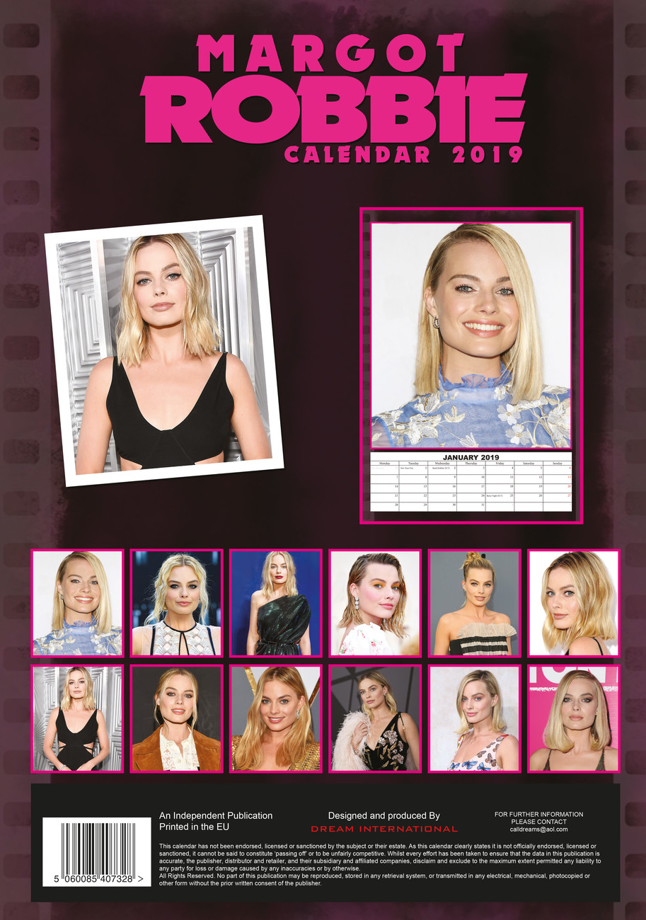 Margot Robbie Desktop Calendar