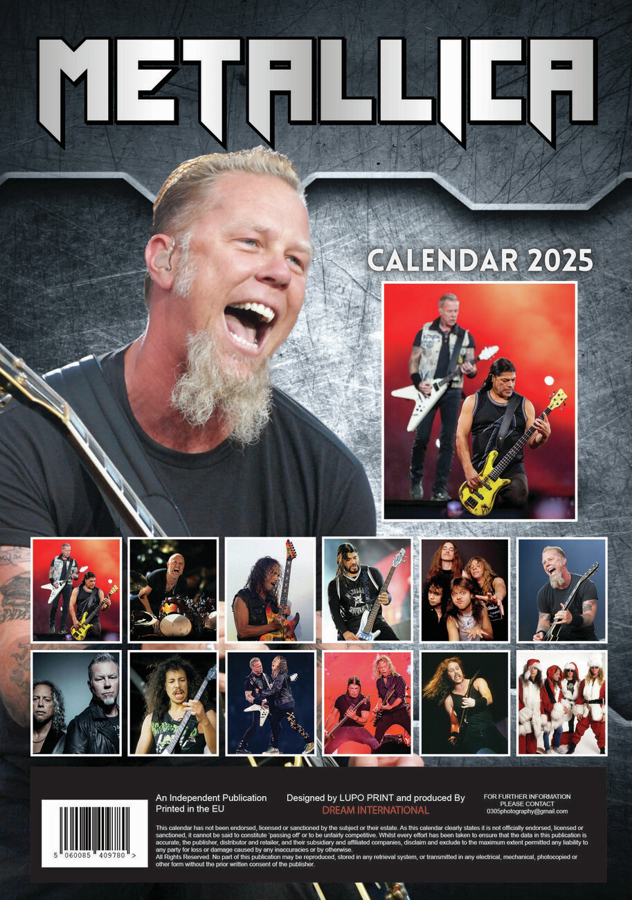 Metallica Wall Calendars 2025 Buy at