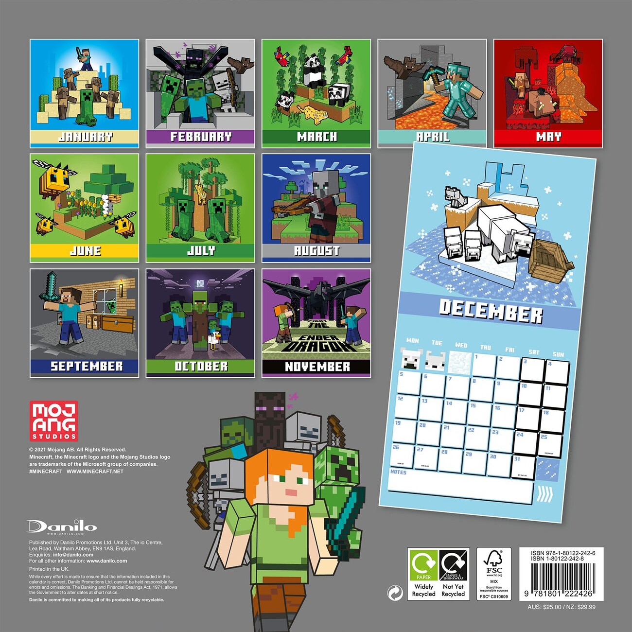 Calendrier Minecraft 2023 Minecraft - Wall Calendars 2022 | Large Selection